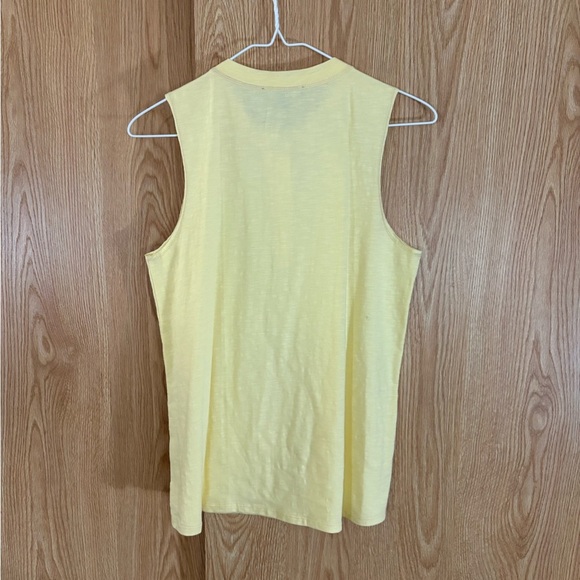 FORE Women's Yellow Sleeveless 1/4 Button Swing Muscle Tee Top - Picture 3 of 4